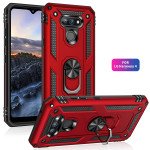 Wholesale LG Harmony 4 / Premier Pro Plus / K41 Tech Armor Ring Grip Case with Metal Plate (Red)